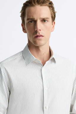 STRIPED COTTON - LYOCELL SHIRT - Zara фото 5