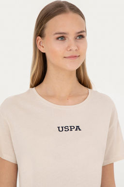 Женская кремовая футболка с круглым вырезом - U.s. polo assn фото 9
