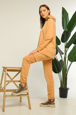 Джемпер женский 181L3 бежевый худи толстовка - Solo mio фото 2