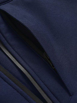 Ветровка мужская софтшелл виндстоппер с капюшоном спортивная темно-синего цвета 9615_1TS