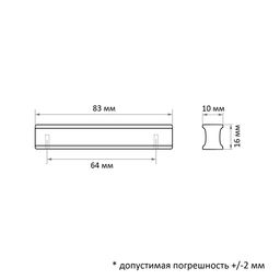 Цена за 2 шт. Ручка-скоба CAPPIO RSC022, алюминий, м/о 64 мм, цвет белый