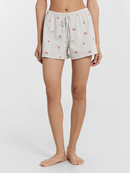 ШОРТЫ ЖЕНСКИЕ вишни на сером меланже 132292 - Mark formelle фото 3