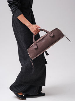 Замшевая сумка багет Doxie DBR 31157 темно-серый  фото 5