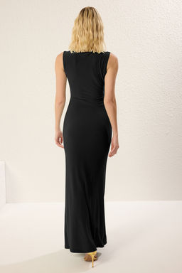 TRENDYOLMILLA Kahverengi V Yaka Aksesuar Detayl? Maxi S?k Abiye Elbise TPRSS25AE00073  фото 15