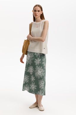 ЕВТ 7029/зеленый,крупные астры юбка жен