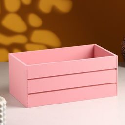 Кашпо деревянное 25х14х11 см Розовый Коралл