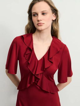 Платье миди с рюшами / Zarina