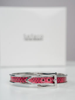 Браслет Sefaro из кожи морской змеи розовый  фото 2