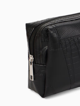 Косметичка ONE COLOR, на молнии, искусственная кожа, чёрная