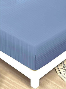 Простыня на резинке Мерцана Страйп-сатин С НАВОЛОЧКАМИ 50х70 см MERCSSN09 (Светло-синий) 90x200