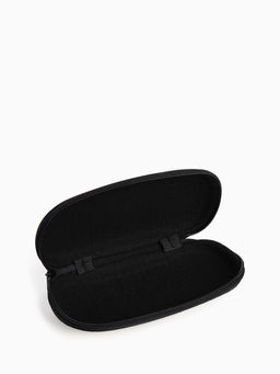 Футляр для очков на молнии, длина 17 см, с принтом «Полосы», тёмно-коричневый