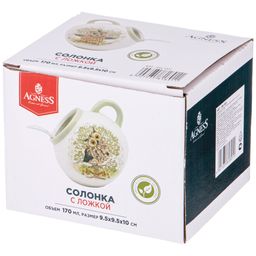 СОЛОНКА С ЛОЖКОЙ ДЕРЕВО МУДРОСТИ 9,5*9,5 СМ. ВЫСОТА=10 СМ. / 170 МЛ. - Agness фото 2