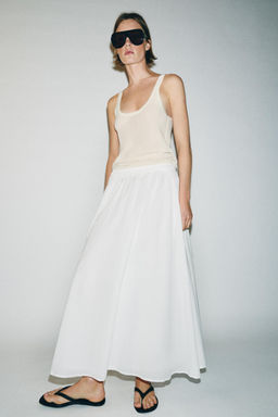FALDA MIDI CAPA / Blanco - Zara фото 4