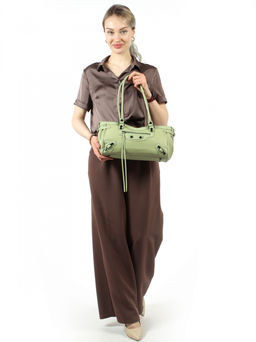 LACCOMA сумка АЛ3093-зеленый натуральная кожа хлопок