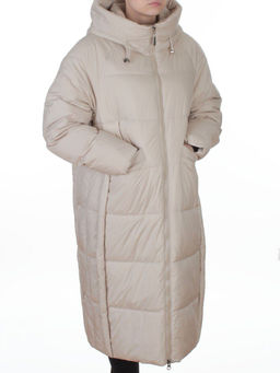 8891 LT. BEIGE Пальто зимнее женское (200 гр. холлофайбер)