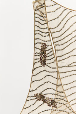 BEADED EMBROIDERED TULLE TOP - Zara фото 7