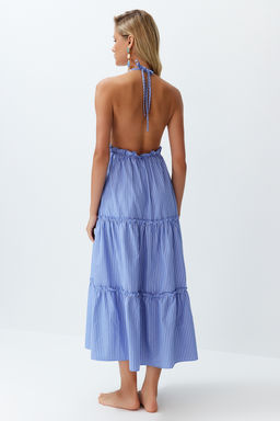 TRENDYOLMILLA Maxi Cizgili Dokuma F?rf?rl? Plaj Elbisesi TBESS24EL00091  фото 11