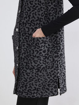 Bisiklet Yaka Leopar Desenli Kad?n Yelek