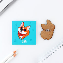 Подарочный набор, блокнот и значок «Корги»