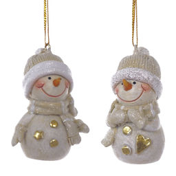 Фигурка декоративная подвесная "Снеговик", L4 W3 H6 см, 2в.