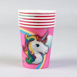 Цена за 4 шт. Стакан бумажный «Единорог», 220 мл, набор 6 шт.