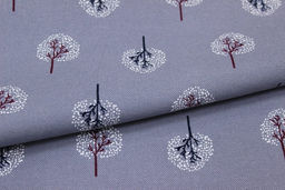 Плательный хлопок Снежные деревья цв.серая дымка, СОРТ2, ш.1.45м, хлопок-100%, 115гр/м.кв - Купава фото 4