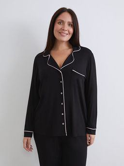 B?y?k Beden G?mlek Yaka Kad?n Pijama Tak?m?