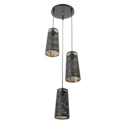 Светильник BayerLux «Плаза» 3хЕ27 40 Вт черный золото 30×30×24-90 см