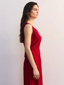 Блуза из вискозы с треугольным вырезом ZR2605012009-77 / Zarina