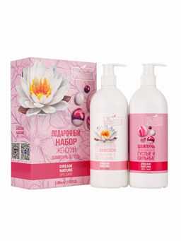Подарочный набор женский DREAM NATURE SPA CARE лотос + густые и сильные волосы:  гель для душа и шам