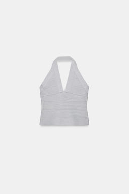 TOP HALTER STRETCH BANDAS / Gris claro - Zara фото 6