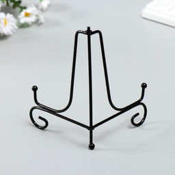 Цена за 3 шт. Подставка для тарелок d=18-20 см «Узорная», металл, 17.5×11.5 см, чёрная