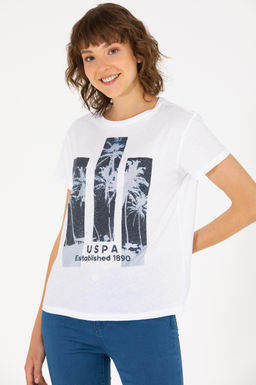 U. S. Polo Assn Женская белая футболка с круглым вырезом - U.s. polo assn фото 3