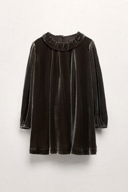 AGE 6-10 / LIMITED EDITION VELVET DRESS WITH SILK - Zara фото 7