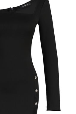 Siyah Tas Dugme Detayl? Orme S?k Abiye Elbise TPRAW23EL00268 - Trendyolmilla фото 7