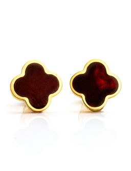 Яркие серьги-гвоздики в классическом дизайне Монако. Янтарь®