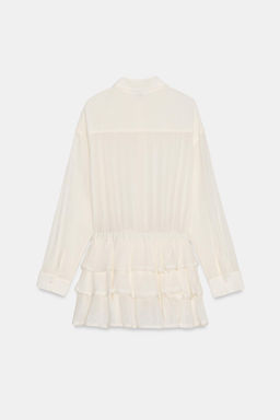 VESTIDO MONO GASA VOLANTES / Crudo - Zara фото 3