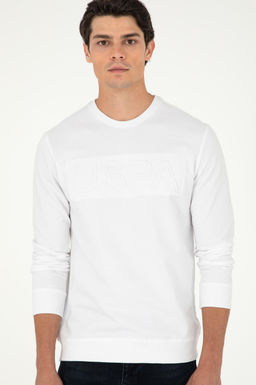 Мужской белый базовый свитшот - U.s. polo assn фото 3