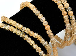 Браслет из сахарного кварца шарик 4мм цв.персиковый, 17см