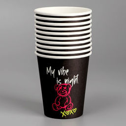 Цена за 10 шт. Стакан бумажный Медведь, 250 мл - Страна карнавалия фото 2