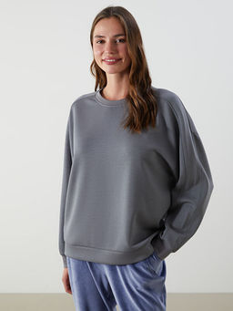 Bisiklet Yaka Oversize Kad?n Pijama ?st?