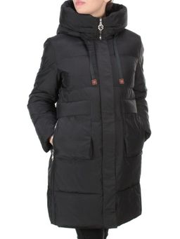 8966 BLACK Пальто зимнее женское CLOUD LAG CAT (200 гр. холлофайбер)