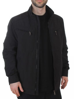 D-3019 BLACK Ветровка мужская (60% хлопок, 40% нейлон)