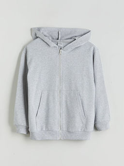 Kap??onlu Erkek ?ocuk Fermuarl? Sweatshirt