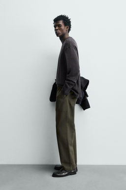 STRIPED T-SHIRT WITH CONTRASTING DETAIL - Zara фото 4