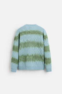 SPRAY PRINT CABLE-KNIT SWEATER - Zara фото 7