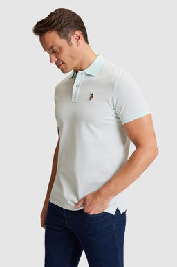 Erkek Su Ye_ili Regular Fit Polo Yaka Basic Ti__rt