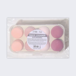 Спонжи для макияжа, набор - 8 шт., увеличиваются при намокании, розовые