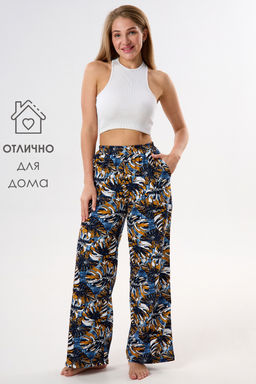 Брюки палаццо домашние широкие