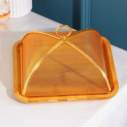 Блюдо для подачи с крышкой Доляна Goldie, 24,5×24,5 см